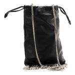 Nappa Starlight Crystal Fringe Trick Pouch On Strap Black
