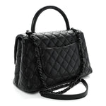 Caviar Quilted Small Coco Handle Flap So Black