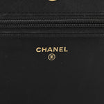 Lambskin Chevron Boy Wallet On Chain WOC Black