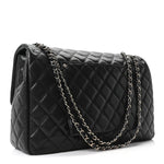 Caviar Quilted XXL Travel Flap Bag Black