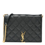 Lambskin Quilted Mini Becky Chain Bag Vert Fonce