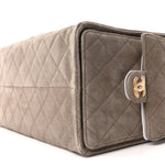 Suede Quilted Medium Chanel 25 Handbag Dark Grey