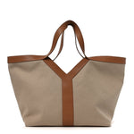 Canvas Calfskin Y Tote Desert Dust Brick