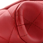 Lambskin Quilted Clutch With Chain Flap Red