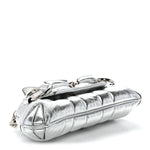 Metallic Nappa Vertical Matelasse Small Maxi Horsebit Chain Shoulder Bag Silver