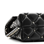 Lambskin VLTN Print Candystud Top Handle Bag Black