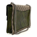 GG Supreme Monogram Snakeskin Medium Dionysus Shoulder Bag Green