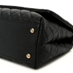 Caviar Quilted Small Coco Handle Flap Black