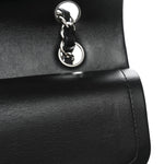 Lambskin Quilted Medium Double Flap Black