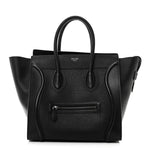 Drummed Calfskin Mini Luggage Black