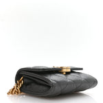 Caviar Quilted Bracelet On Chain Clutch Grey