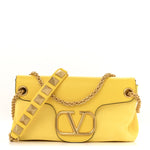 Nappa Stud Sign Shoulder Bag Bright Lemon
