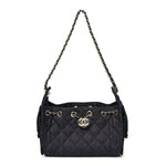 Denim Quilted Mini Chanel 25 Handbag Dark Blue