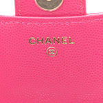 Caviar Quilted Flap Phone Holder With Chain Pink