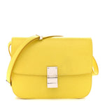 Liege Calfskin Medium Classic Box Flap Bag Fluo Yellow