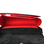 Suede Glitter Calfskin Embellished Paloma Clutch Black