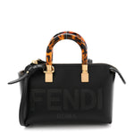 Vitello King Plexiglass Logo Embossed Mini By The Way Top Handle Boston Bag Black