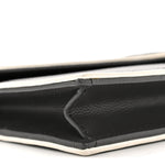 Grain De Poudre Matelasse Chevron Monogram Envelope Chain Wallet Asphalt White