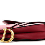 Grained Calfskin Saddle Bag Red