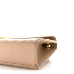 Grain De Poudre Matelasse Chevron Large Monogram Satchel Dark Beige