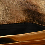 Vitello Catalan Mirror FF 1974 Embossed Continental Wallet on Chain Gold