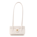 Shiny Caviar Preppy Coco Long Vanity With Strap White