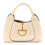 Grained Calfskin Softbit Medium Shoulder Bag White