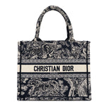 Canvas Embroidered Small Dioriviera Toile De Jouy Book Tote Blue