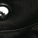 Lambskin Quilted Monogram Monochrome Small Loulou Puffer Chain Satchel Black