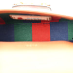 X DANS LE VERT Textured Dollar Calfskin GG Supreme Monogram Web Mini Horsebit 1955 Shoulder Bag Dusty Azure Beige Ebony