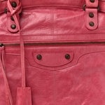 Agneau Classic Hardware Briefcase Tote Pivoine