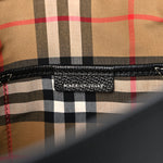 Derby Calfskin House Check Medium Banner Tote Black Sea Green