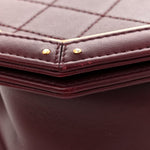 Calfskin Quilted Small Octagon CC Clasp Flap Bag Red Gold