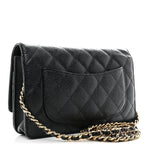 Caviar Quilted Wallet on Chain WOC Black