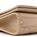 Lambskin Quilted Mini Becky Chain Bag Dark Beige