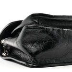 Crinkled Calfskin Matelasse Monogram Medium Niki Chain Satchel Black