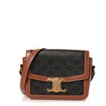 Calfskin Triomphe Canvas Teen Triomphe Bag Tan