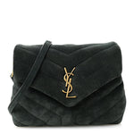 Suede Y Quilted Monogram Toy Loulou Crossbody Bag Dark Forest