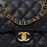 Caviar Quilted Small CC You Flap Navy