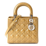 Patent Cannage Medium Lady Dior Beige
