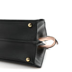 Vitello Seta Shiny Nappa Medium Peekaboo I SEE U Satchel Black Light Rose