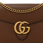 Cellarius Calfskin GG Marmont Chain Wallet Nut Brown