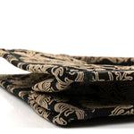 Canvas Embroidered Large Ornamental Cornely Effect Book Tote Black Beige