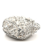 Satin Crystal Net Chain Bag Silver