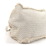 Nappa Intrecciato Canvas Fringe Maltinto Tote White