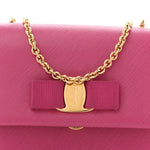 Hammered Calfskin Mini Vara Bow Crossbody Bag Agata Rosa