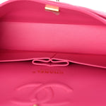 Caviar Quilted Medium Double Flap Dark Pink