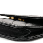 Lambskin Quilted Pearl Crush Flap With Chain Black
