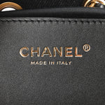 Washed Denim Quilted Mini Chanel 25 Handbag Black