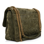 Suede Monogram Medium Niki Chain Satchel Loden Green